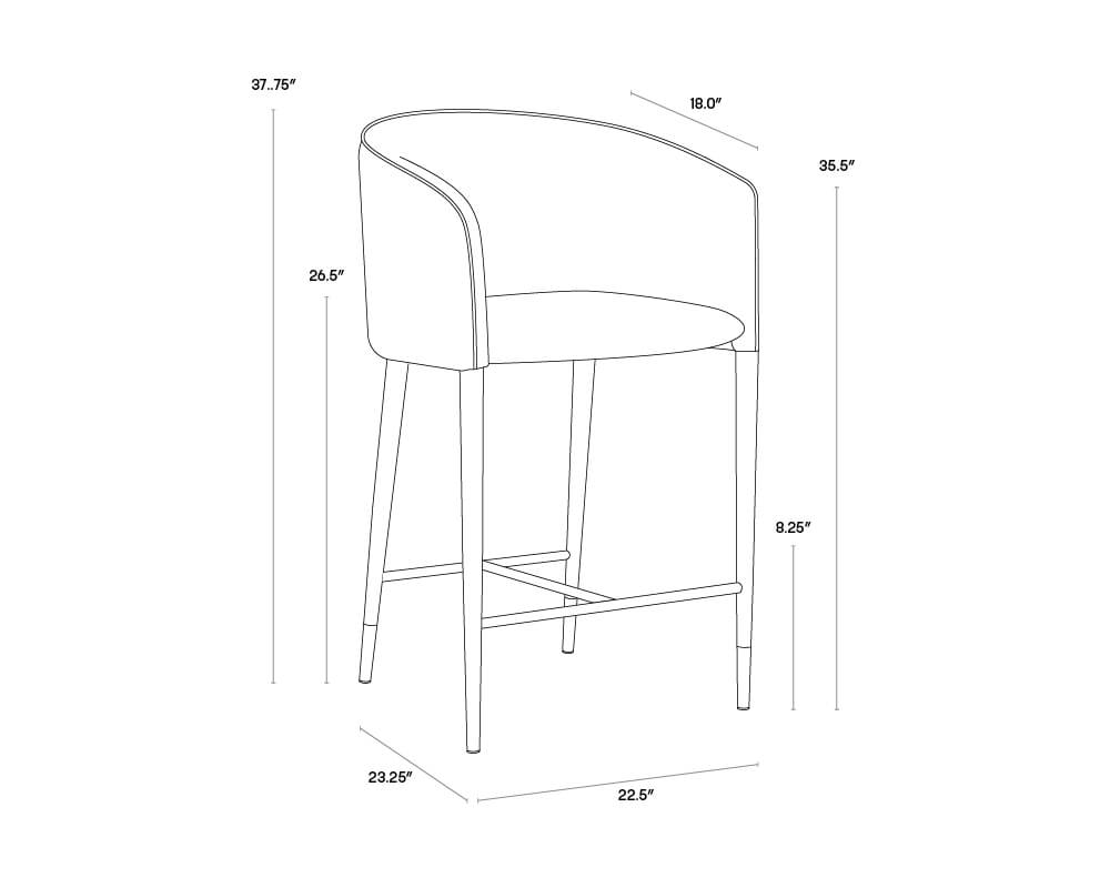 SUNPAN Asher Counter Stool  Flint Grey / Napa Taupe 104919