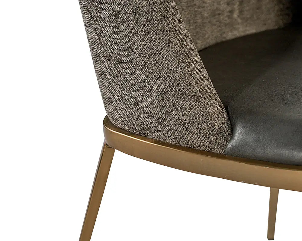 SUNPAN  104920  Dover Dining Chair - Bravo Portabella / Sparrow Grey SET OF TWO