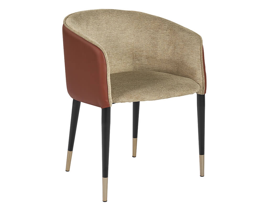 SUNPAN Asher Dining Armchair - Polo Club Toast / Dillon Chili 104934