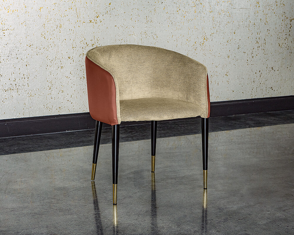 SUNPAN Asher Dining Armchair - Polo Club Toast / Dillon Chili 104934