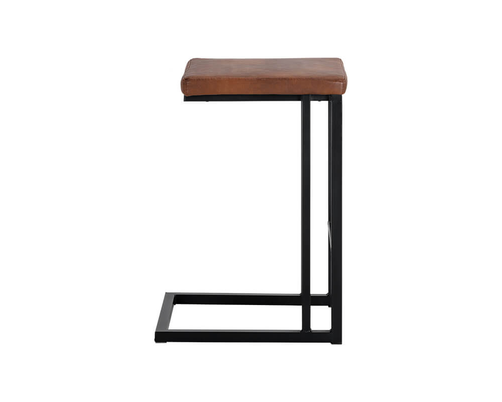SUNPAN Boone Counter Stool - Black - Bravo Cognac SET OF TWO 104957