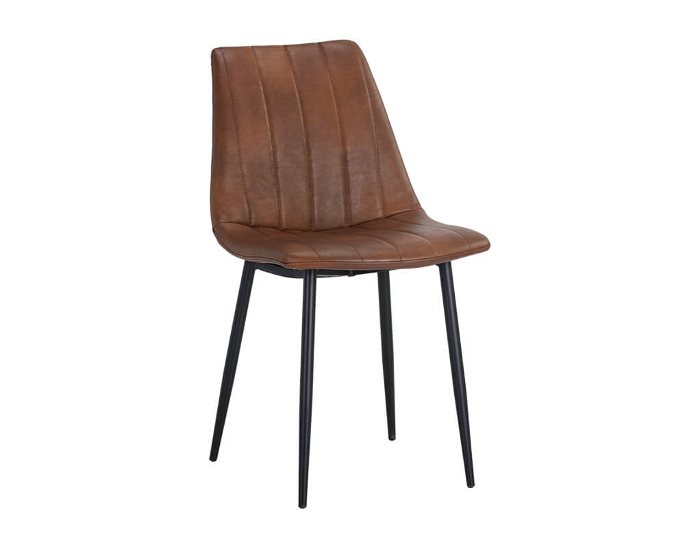 SUNPAN Drew Dining Chair - Black - Bravo Cognac SET OF TWO 104963