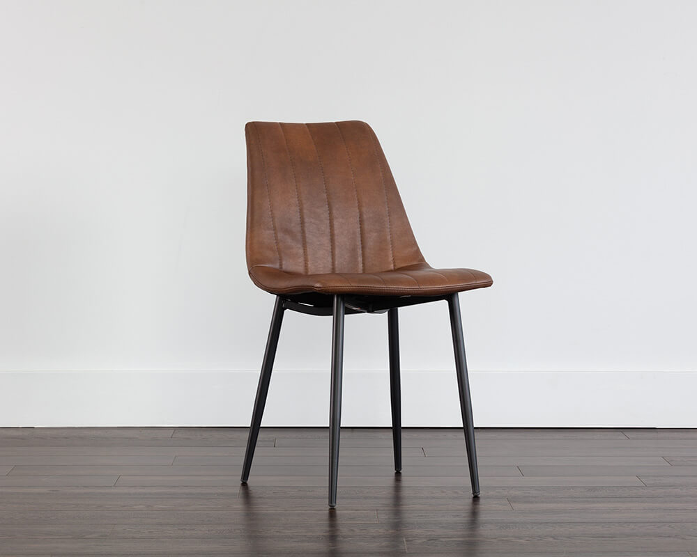 SUNPAN Drew Dining Chair - Black - Bravo Cognac SET OF TWO 104963