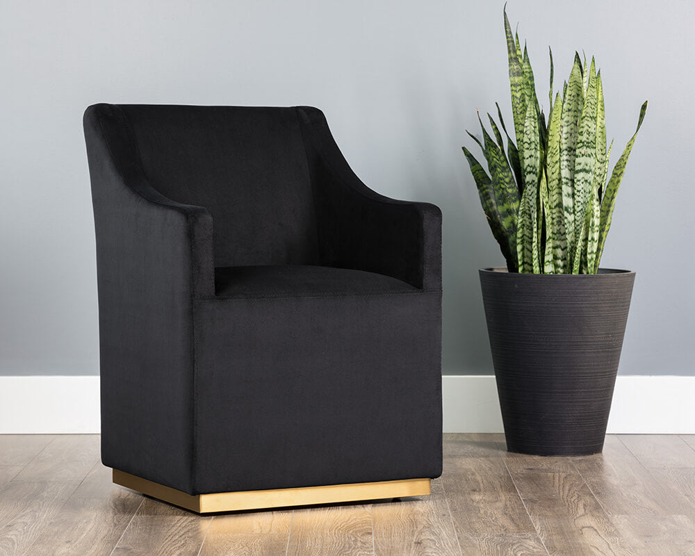 SUNPAN Zane Wheeled Lounge Chair - Abbington Black 104982