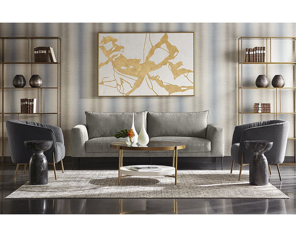SUNPAN Goya End Table Marble Look Black 105012