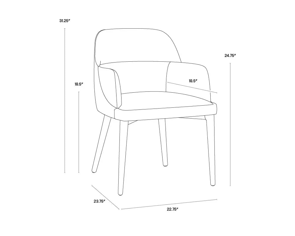 SUNPAN  HAGAN DINING ARMCHAIR - DILLON CREAM 105167