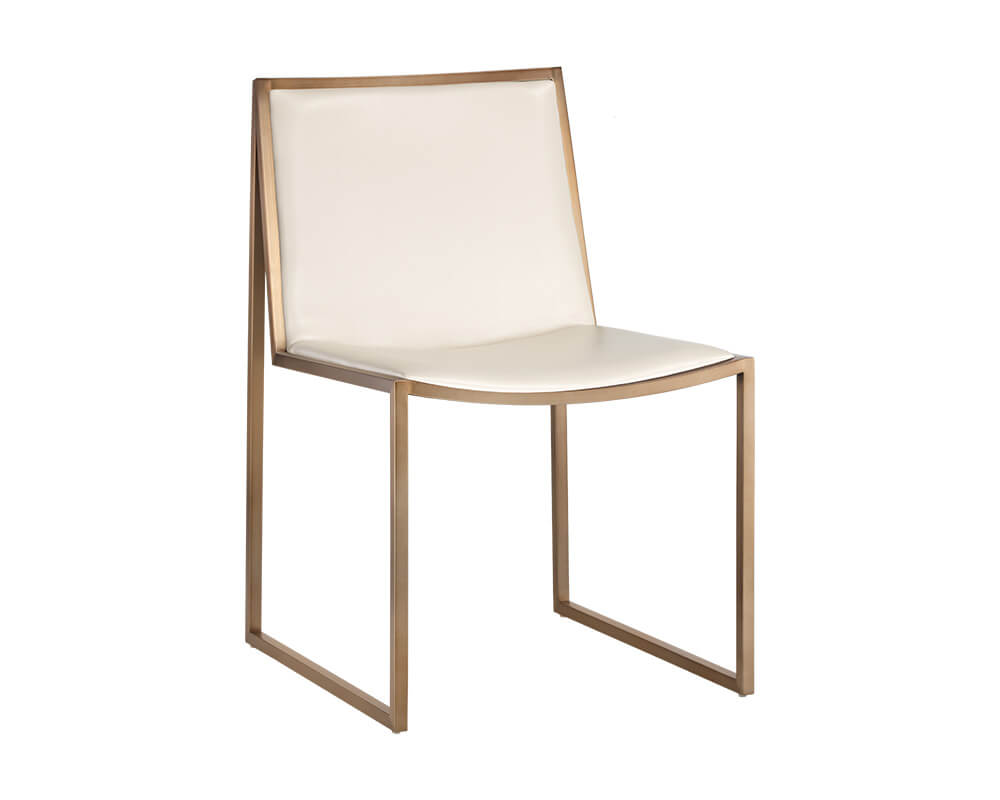 SUNPAN Blair Dining Chair  Antique Brass - Castillo Cream SET OF TWO 105170