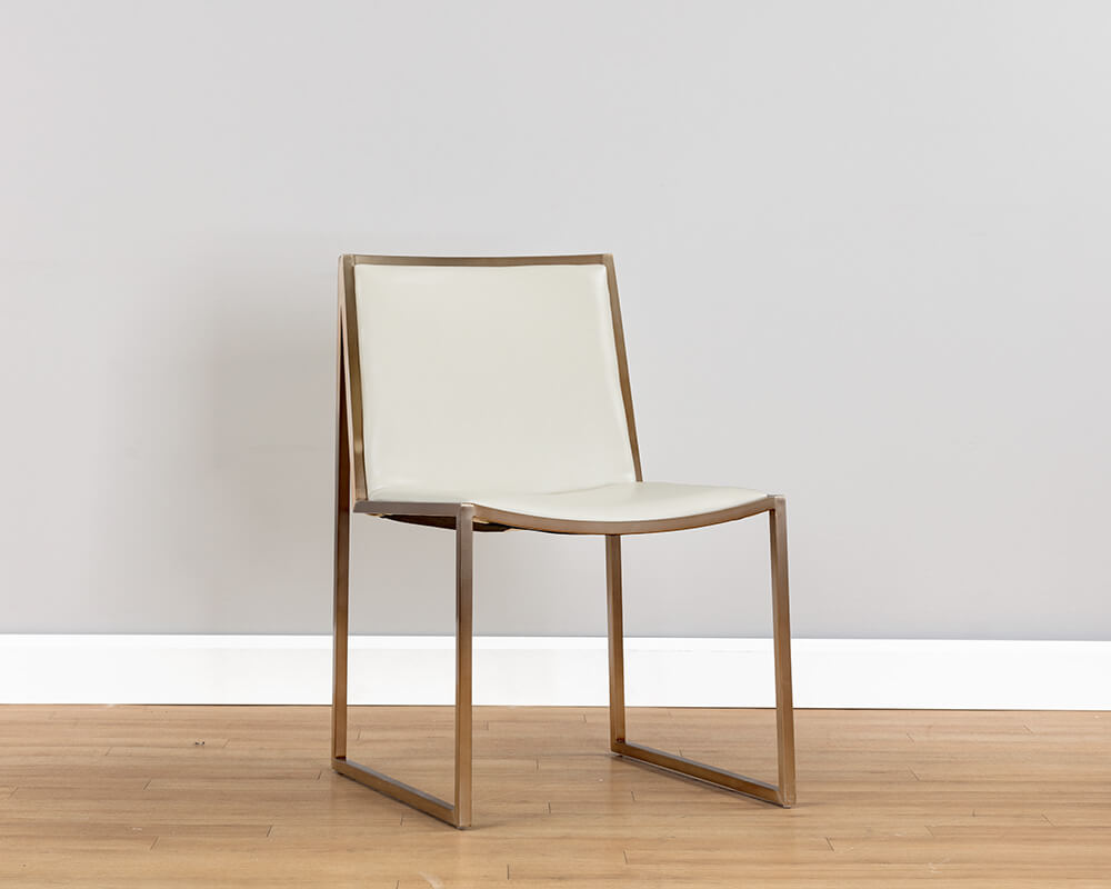 SUNPAN Blair Dining Chair  Antique Brass - Castillo Cream SET OF TWO 105170
