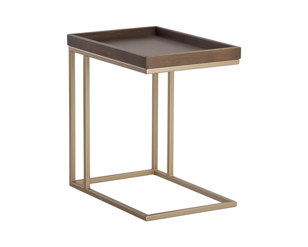 SUNPAN Arden C-shaped End Table - Gold - Raw Umber 105235