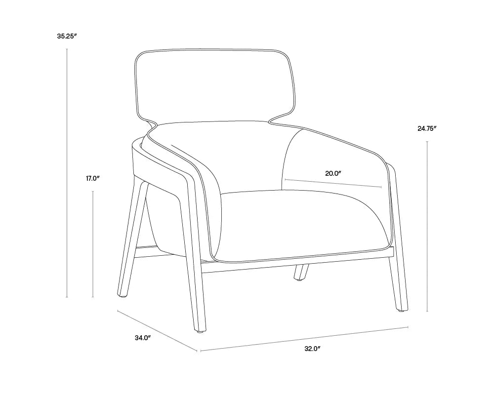 Sunpan Maximus Lounge Chair Polo Club Stone 105410