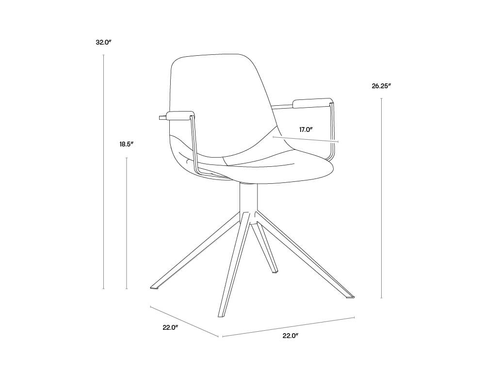 SUNPAN Cassius Swivel Dining Armchair 105614