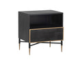 SUNPAN Markwood Nightstand - Brass - Dark Brown 105798
