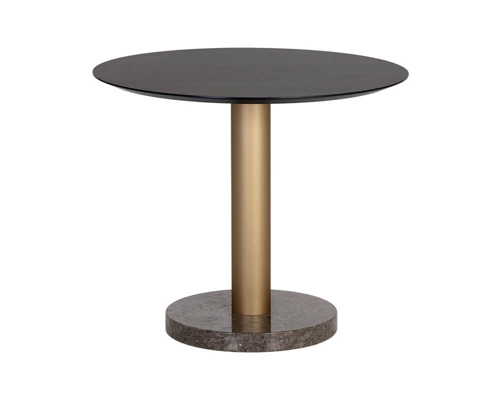 SUNPAN Monaco Bistro Table - Gold - Grey Marble / Charcoal Grey - 35.5" 105878