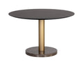 SUNPAN Monaco Dining Table - Gold - Grey Marble - Charcoal Grey - 48" 105882
