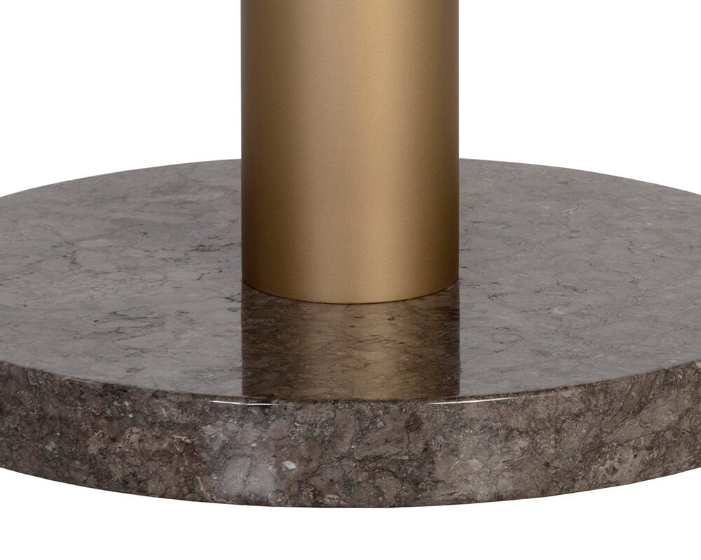 SUNPAN Monaco Dining Table - Gold - Grey Marble - Charcoal Grey - 48" 105882