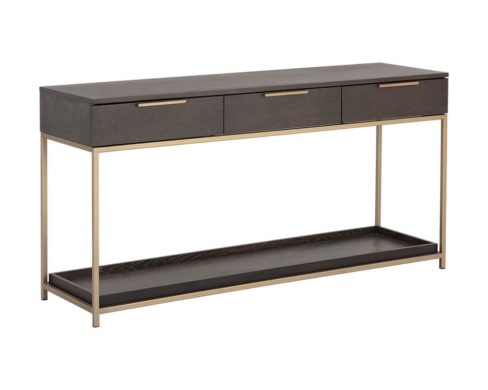 SUNPAN Rebel Console Table With Drawers - Gold - Charcoal Grey 105889