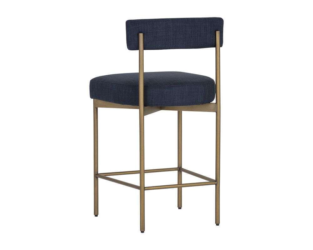 SUNPAN Seneca Counter Stool Antique Brass Arena Navy106060