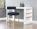 SUNPAN Seneca Counter Stool Antique Brass Arena Navy106060