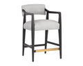 SUNPAN Keagan Counter Stool - Saloon Light Grey Leather 110559