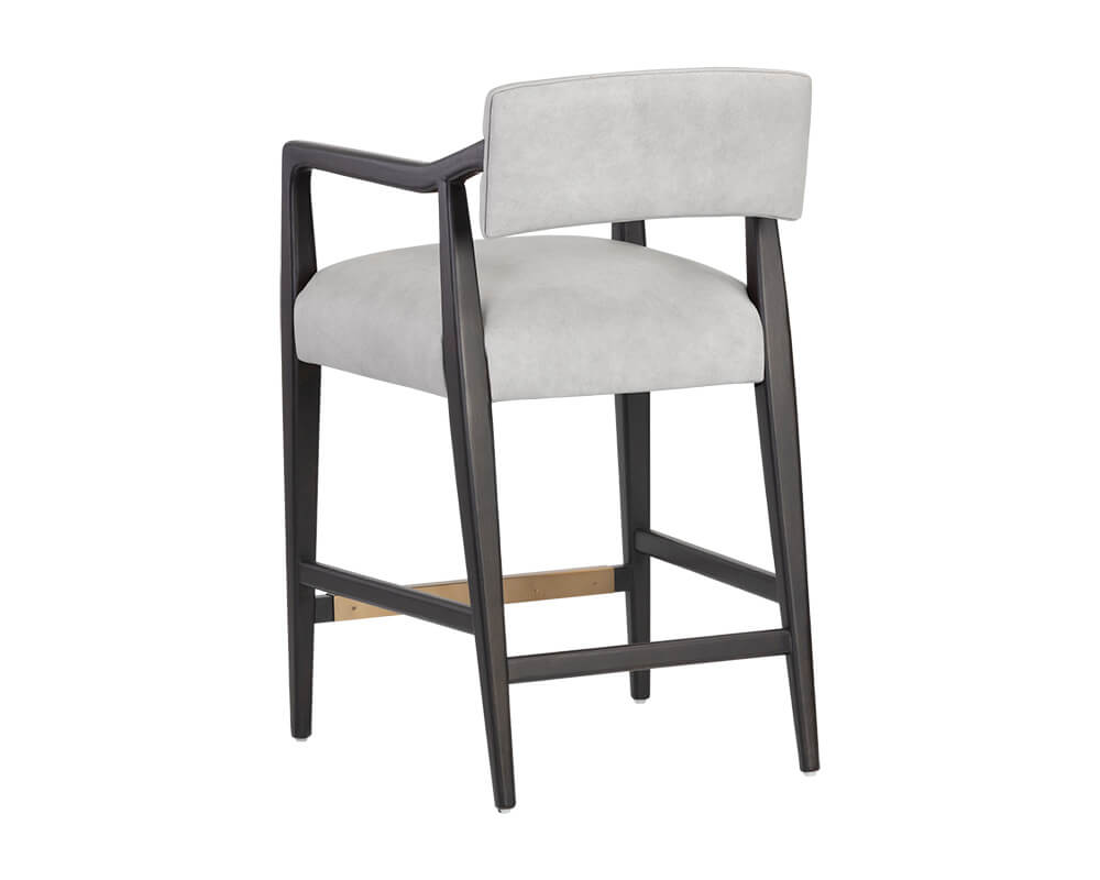 SUNPAN Keagan Counter Stool - Saloon Light Grey Leather 110559