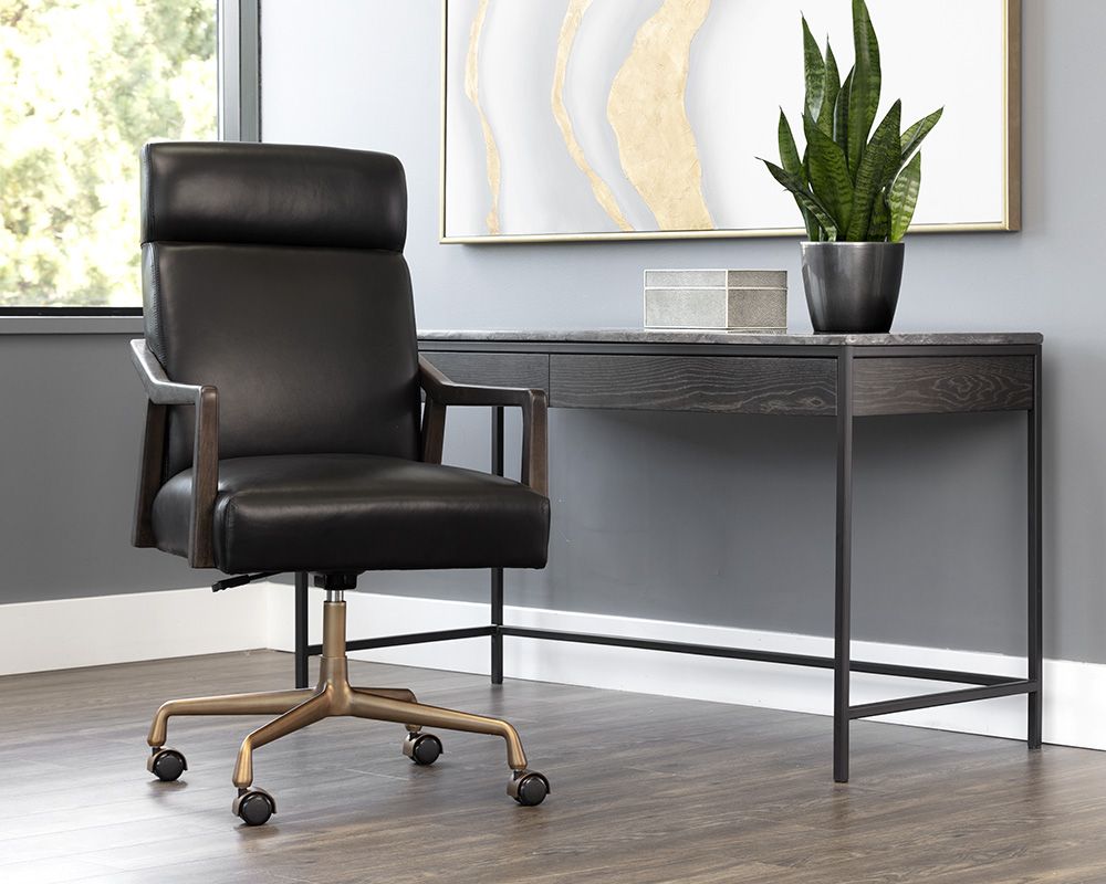 SUNPAN Collin Office Chair Cortina Black Leather 106090