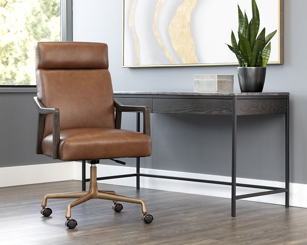 SUNPAN Collin Office Chair Shalimar Tobacco Leather 110542