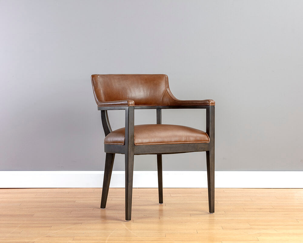 SUNPAN Brylea Dining Armchair - Brown - Shalimar Tobacco Leather 106095