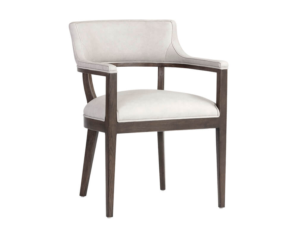SUNPAN Brylea Dining Armchair - Brown - Saloon Light Grey Leather 110522