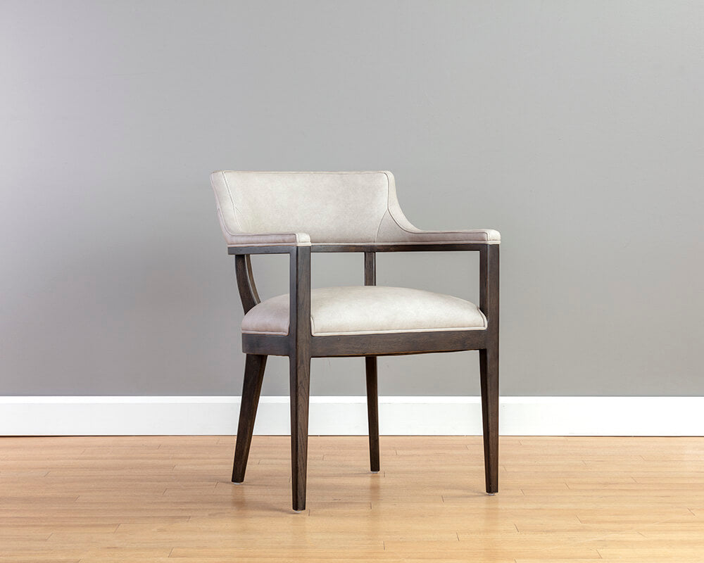 SUNPAN Brylea Dining Armchair - Brown - Saloon Light Grey Leather 110522