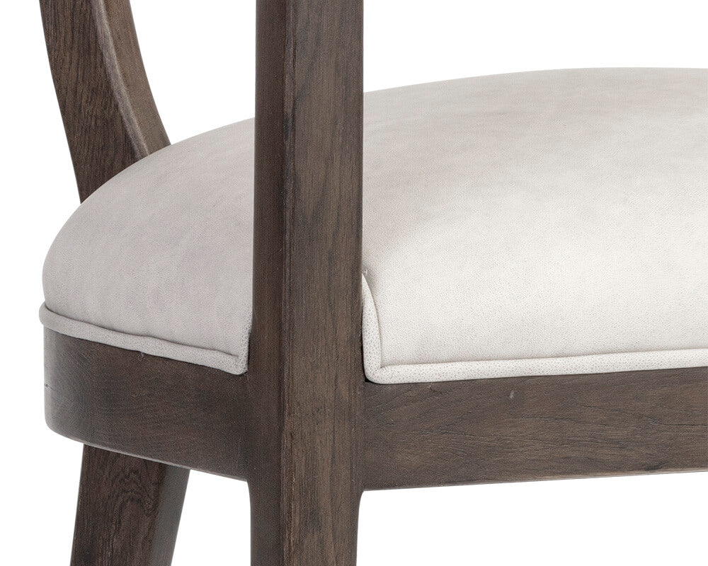 SUNPAN Brylea Dining Armchair - Brown - Saloon Light Grey Leather 110522