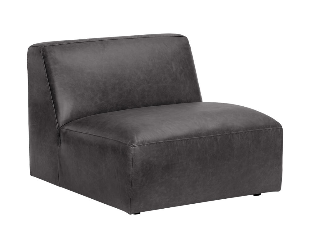 SUNPAN Watson Modular Armless Chair - Marseille Black Leather 106174