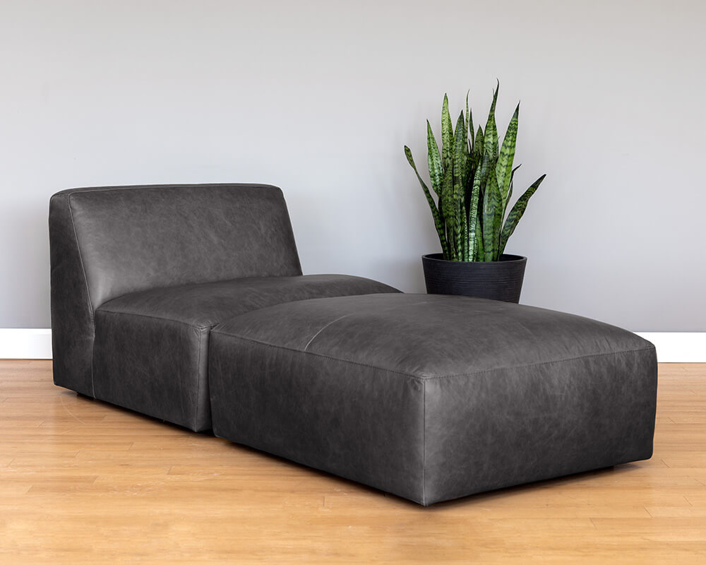 SUNPAN Watson Modular Armless Chair - Marseille Black Leather 106174