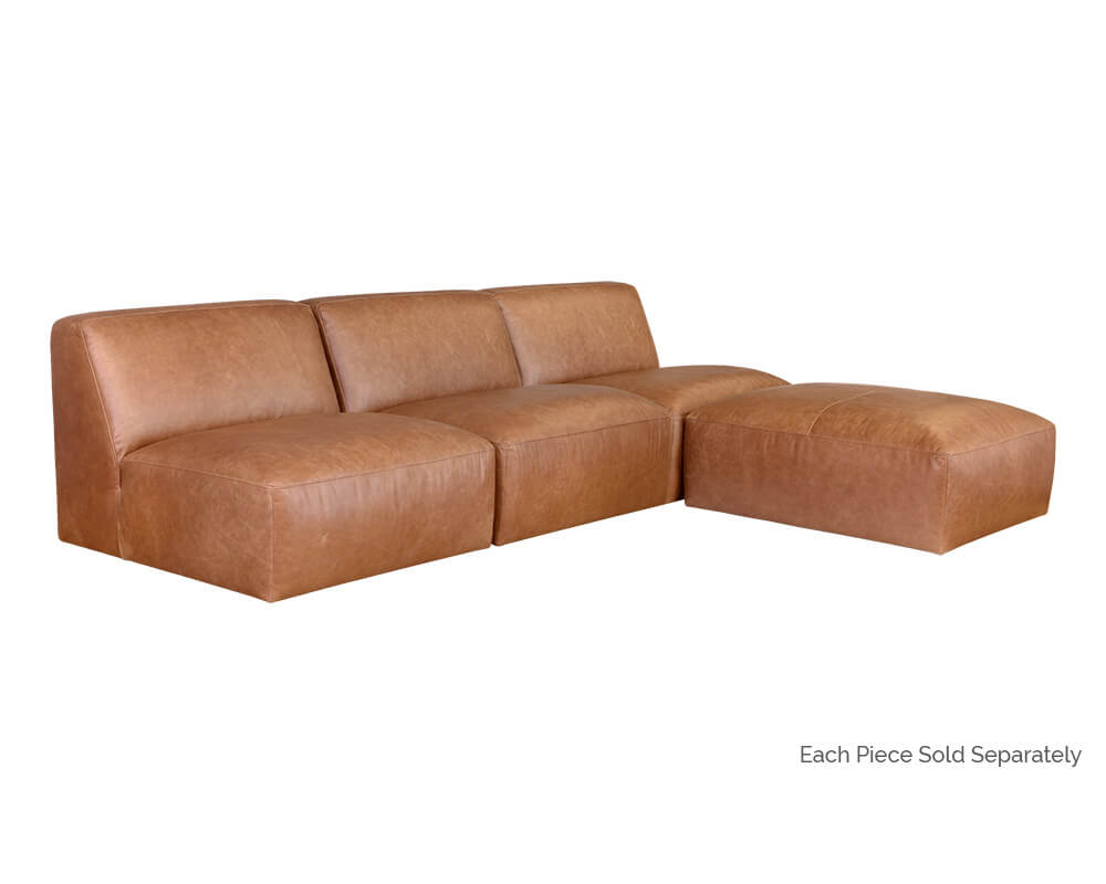 SUNPAN Watson Modular Armless Chair - Marseille Camel Leather 106176