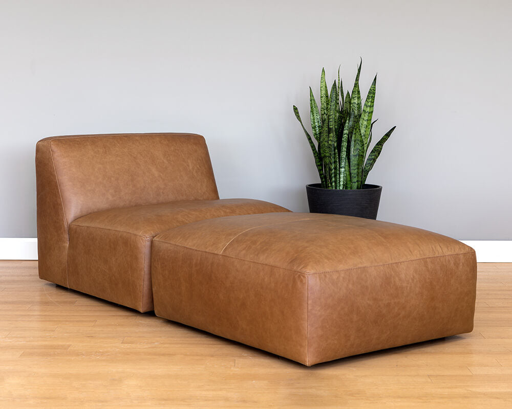 SUNPAN Watson Modular Armless Chair - Marseille Camel Leather 106176