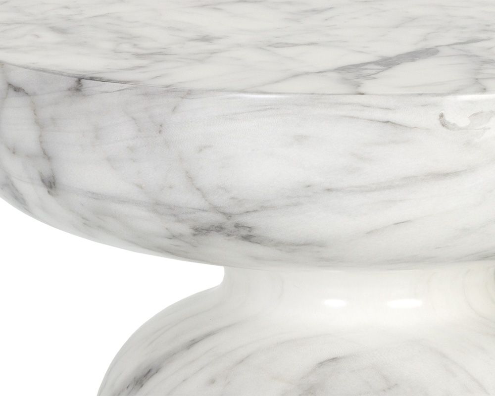 SUNPAN Lucida End Table Marble Look White 106283