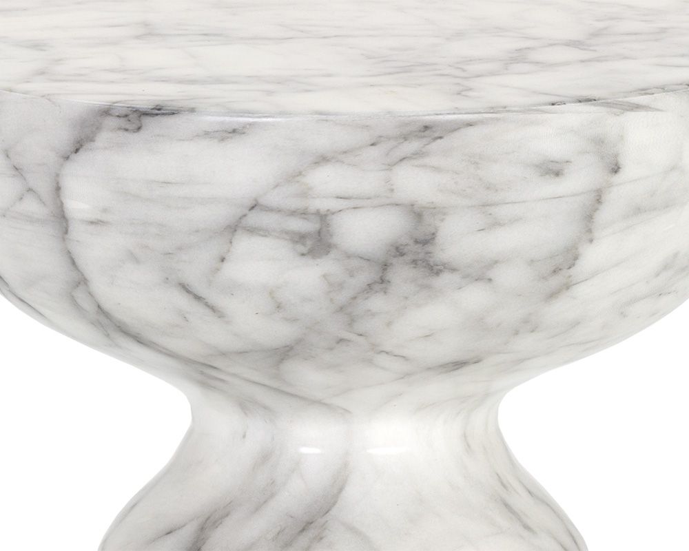 SUNPAN Goya End Table Marble Look White 106284