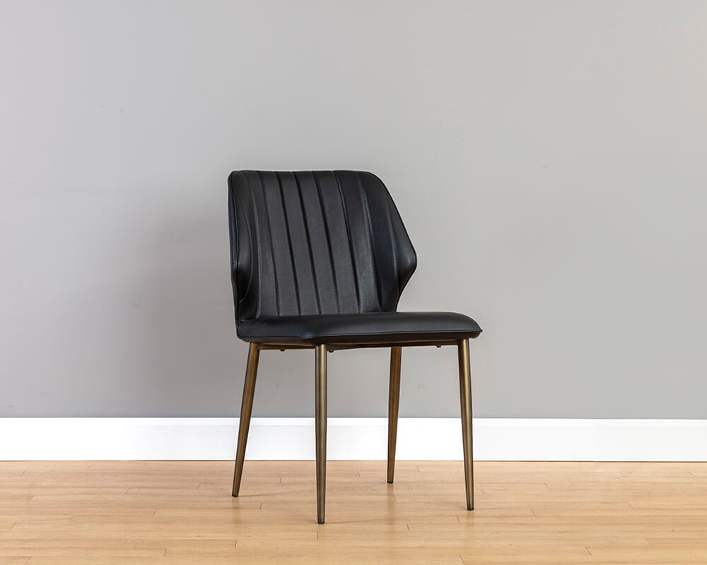 SUNPAN Clinton Dining Chair - Bronze - Bravo Black SET OF TWO 106316