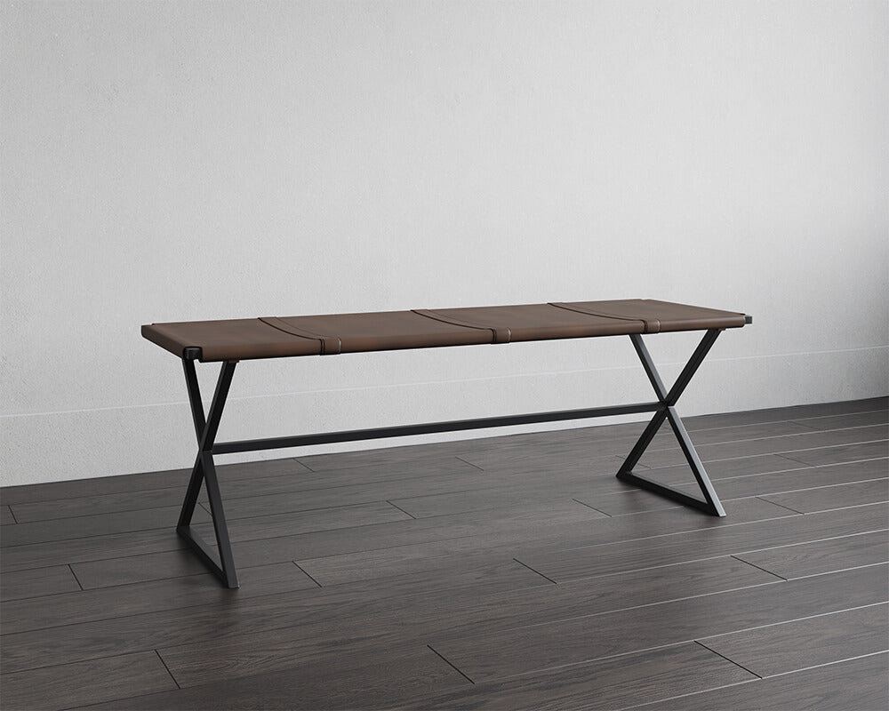 SUNPAN Elon Bench - Vintage Cognac Leather 106358
