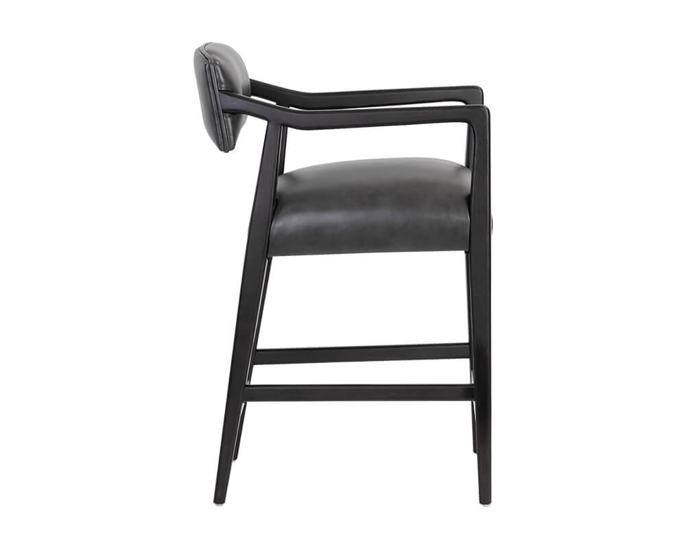 SUNPAN Keagan Counter Stool - Brentwood Charcoal Leather 110558