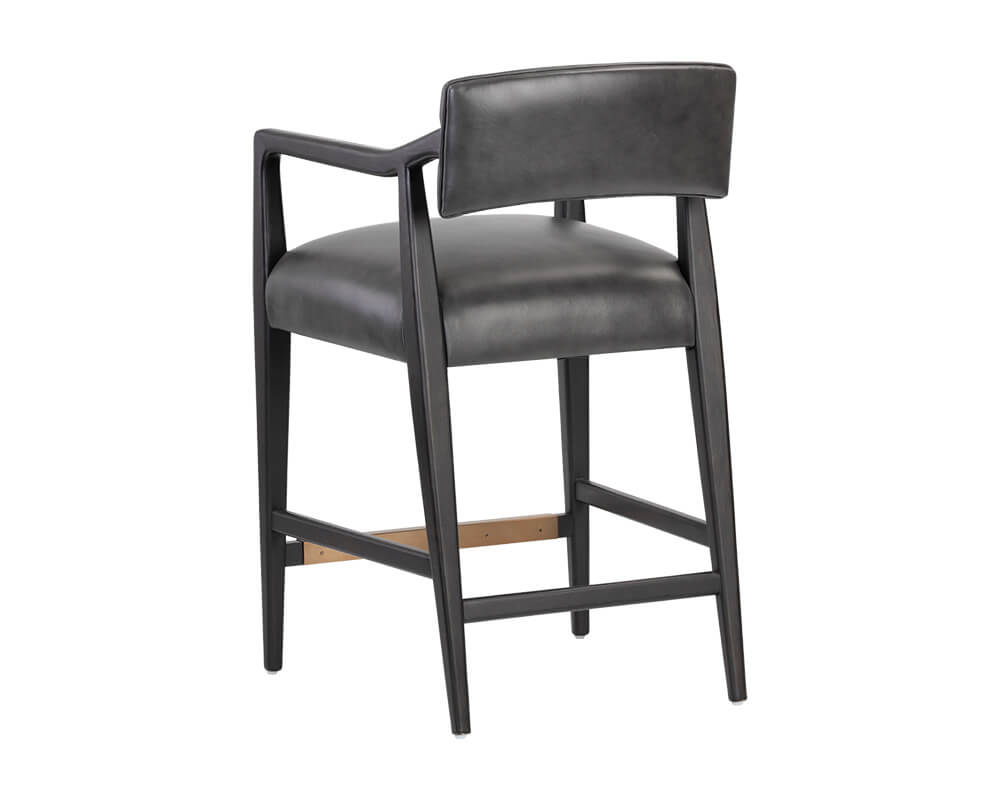 SUNPAN Keagan Counter Stool - Brentwood Charcoal Leather 110558