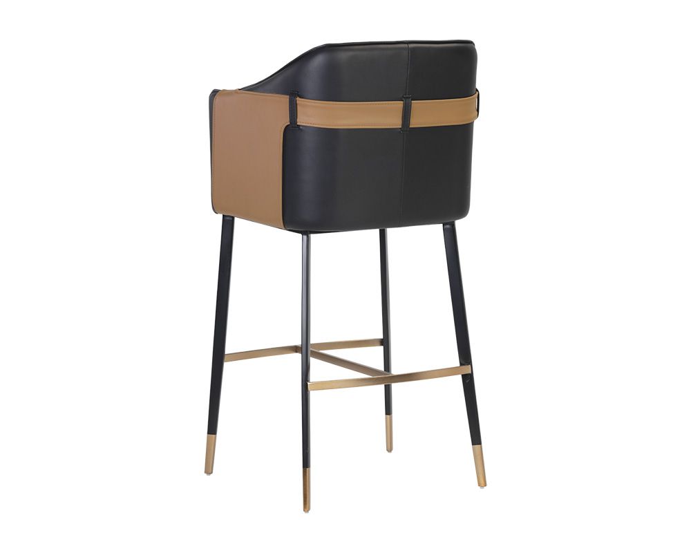 SUNPAN Carter Barstool Napa Black Napa Cognac 106432
