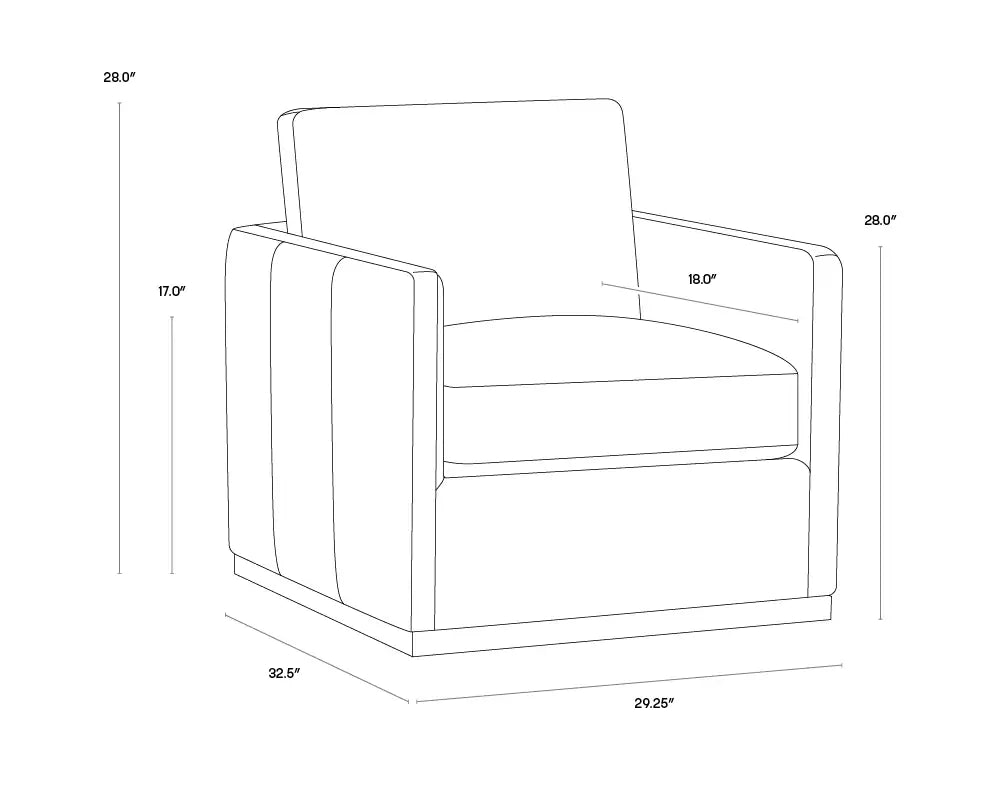 Sunpan Portman Swivel Lounge Chair Marseille Camel 106586