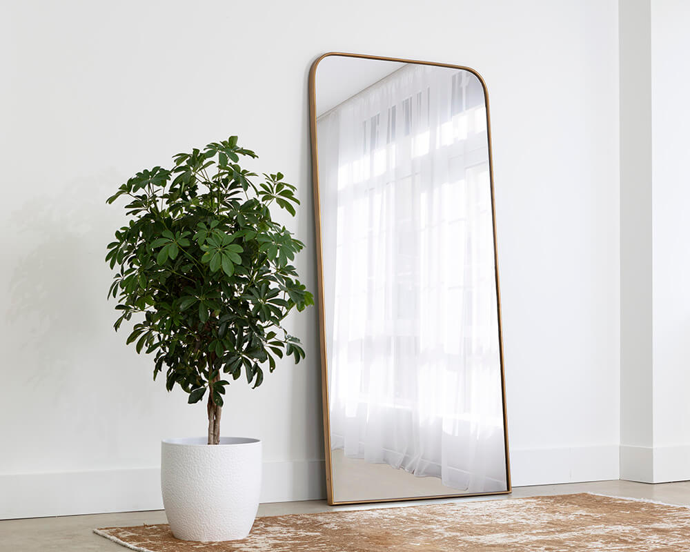 SUNPAN Calabasas Floor Mirror - Brass 106554