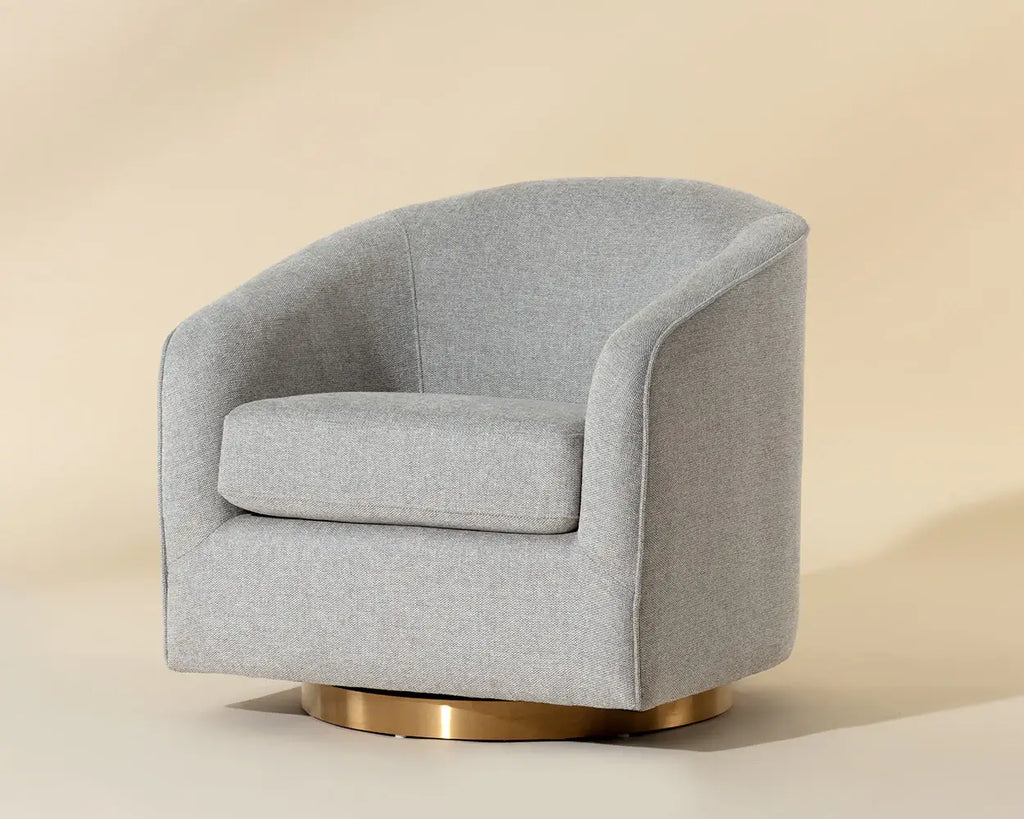 SUNPAN HAZEL SWIVEL LOUNGE CHAIR  BELFAST HEATHER GREY 106561