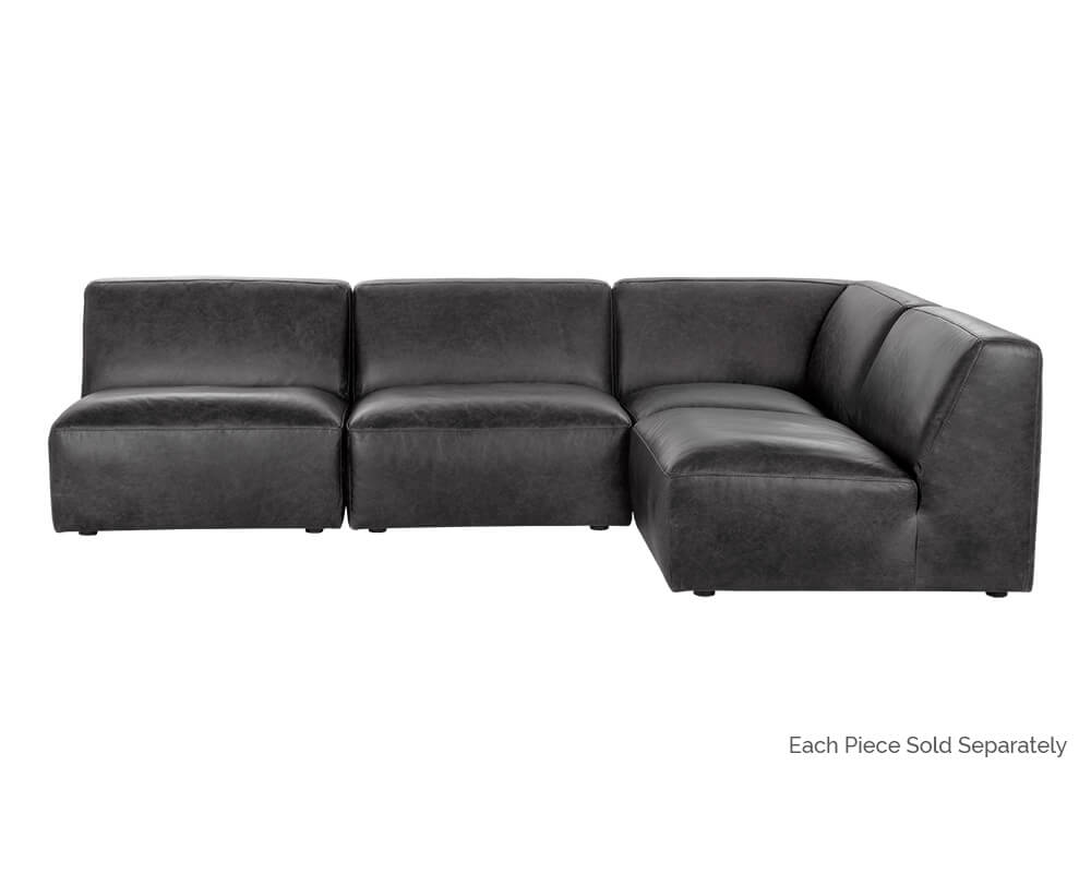 SUNPAN Watson Modular Armless Chair - Marseille Black Leather 106174