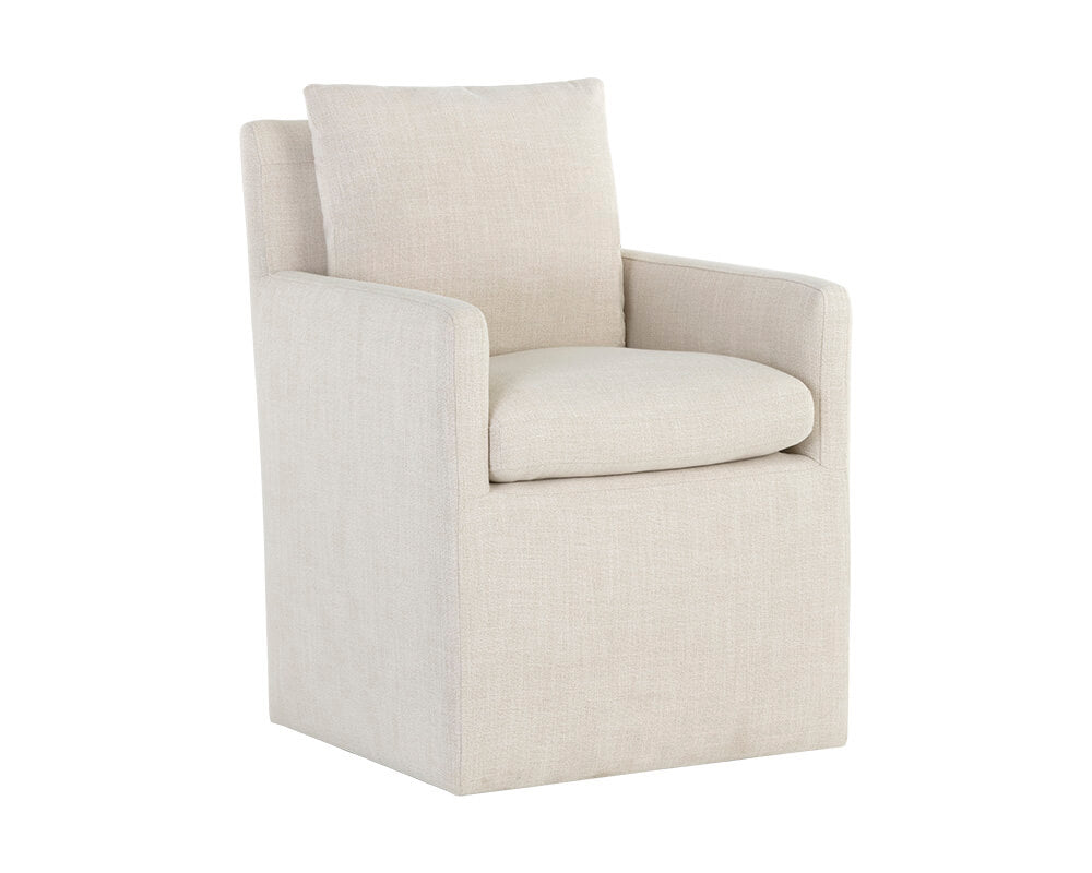 SUNPAN Glenrose Wheeled Dining Armchair - Effie Linen 106570