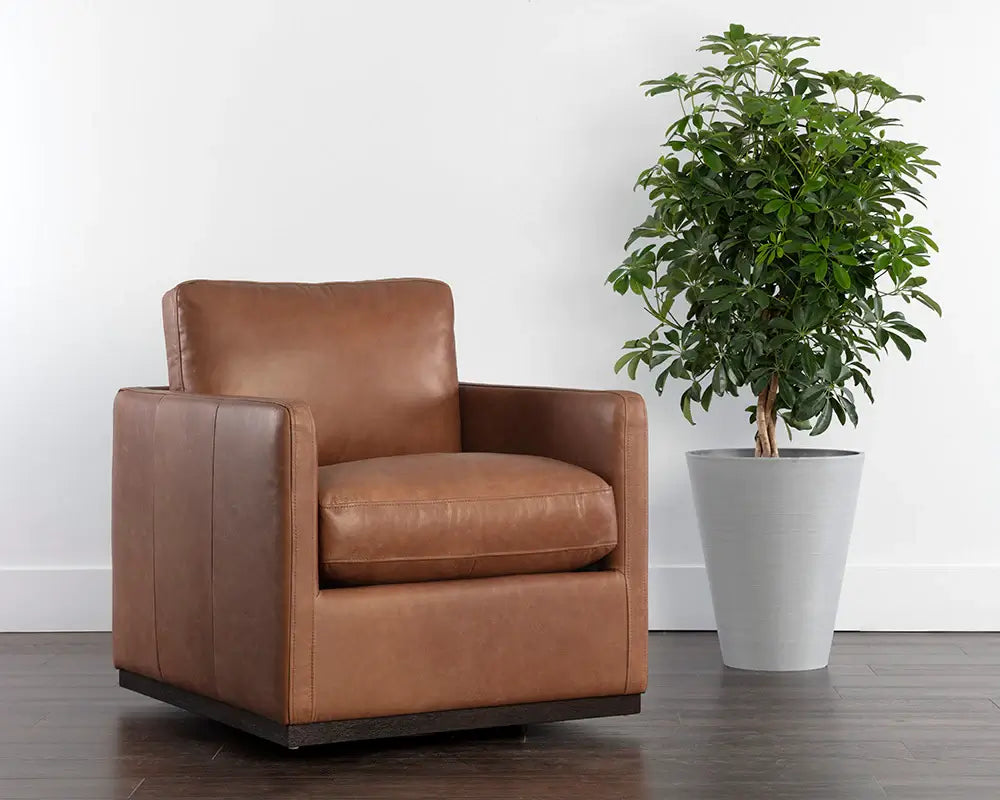 Sunpan Portman Swivel Lounge Chair Marseille Camel 106586