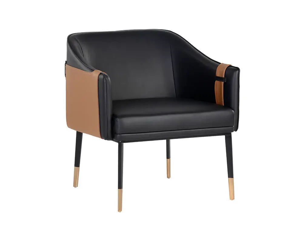 Sunpan Carter Lounge Chair Napa Black / Napa Cognac 106723