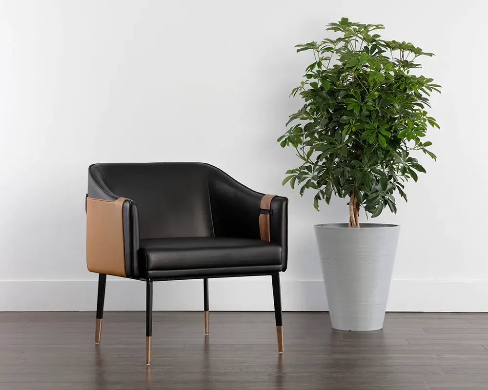 Sunpan Carter Lounge Chair Napa Black / Napa Cognac 106723