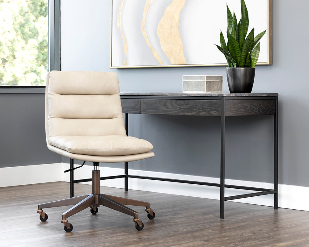 SUNPAN Stamos Desk Grey Marble / Charcoal Grey 104634